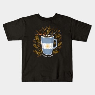 Argentine Elixir: Yerba Mate in the Heart of the Flag Kids T-Shirt